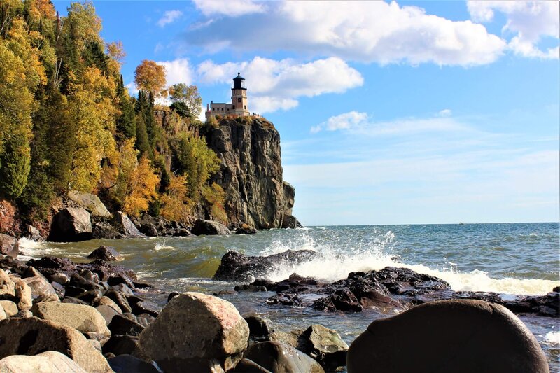 Split Rock lighthouse on the shores of lake superior.