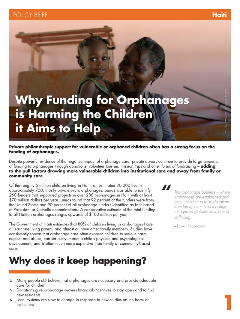Orphanages_Policy_Brief_HAITI_Page_1