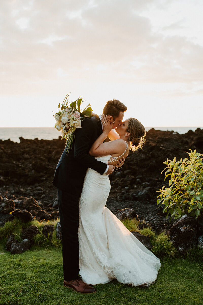 Destination wedding on the Hawaii island at Hilton Waikoloa Village.