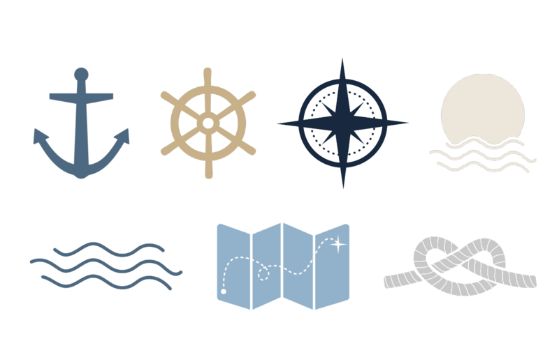 Custom icon designs for Harbor View Yacht Charter in New York