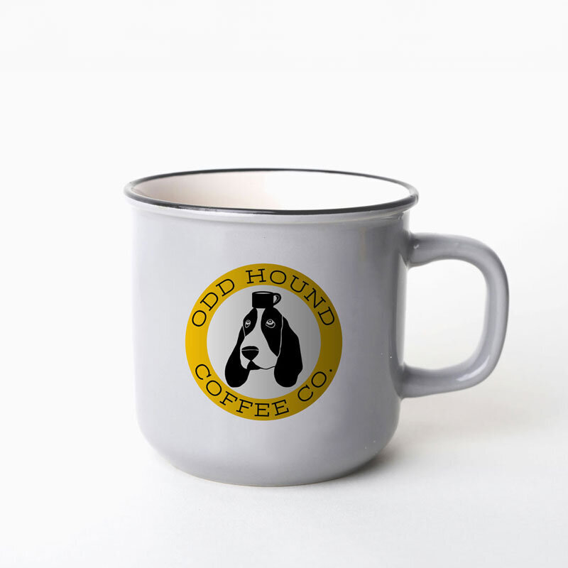 Odd Hound Coffee Co Logo on Modern Style Mug