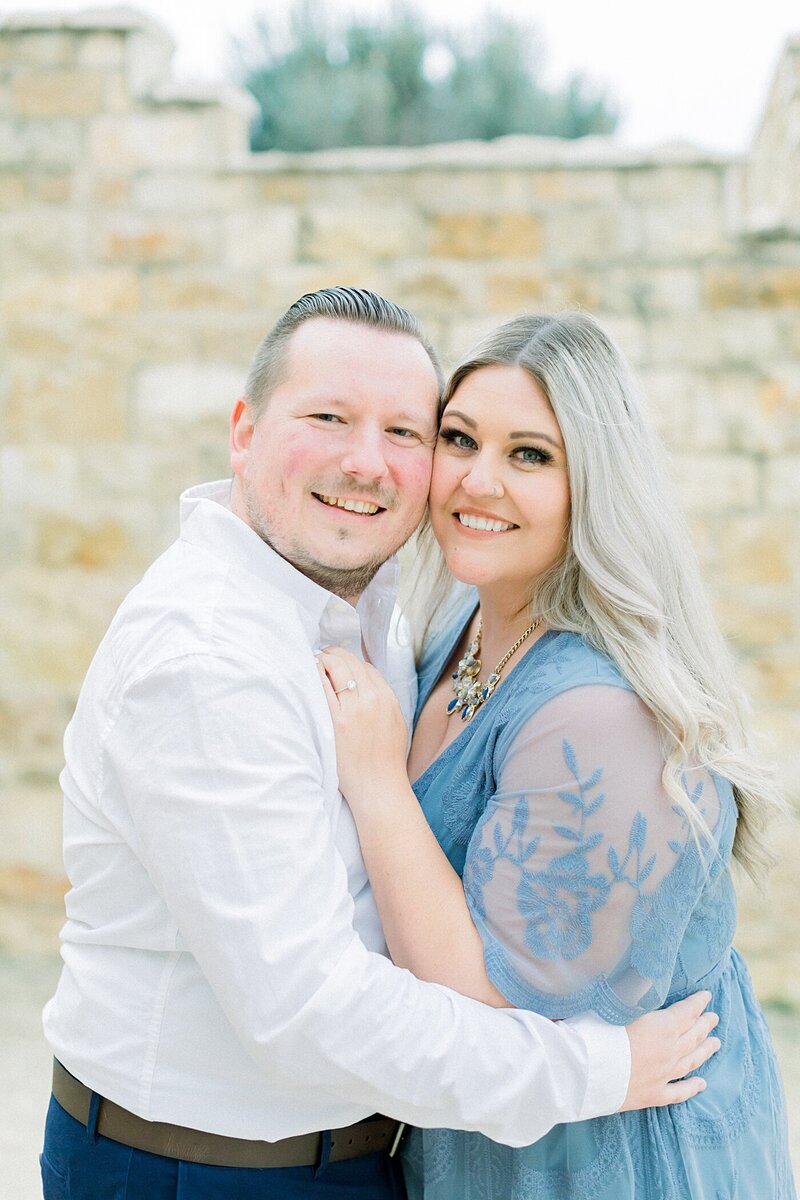 Bride and groom walk up memorial steps at their DC wedding