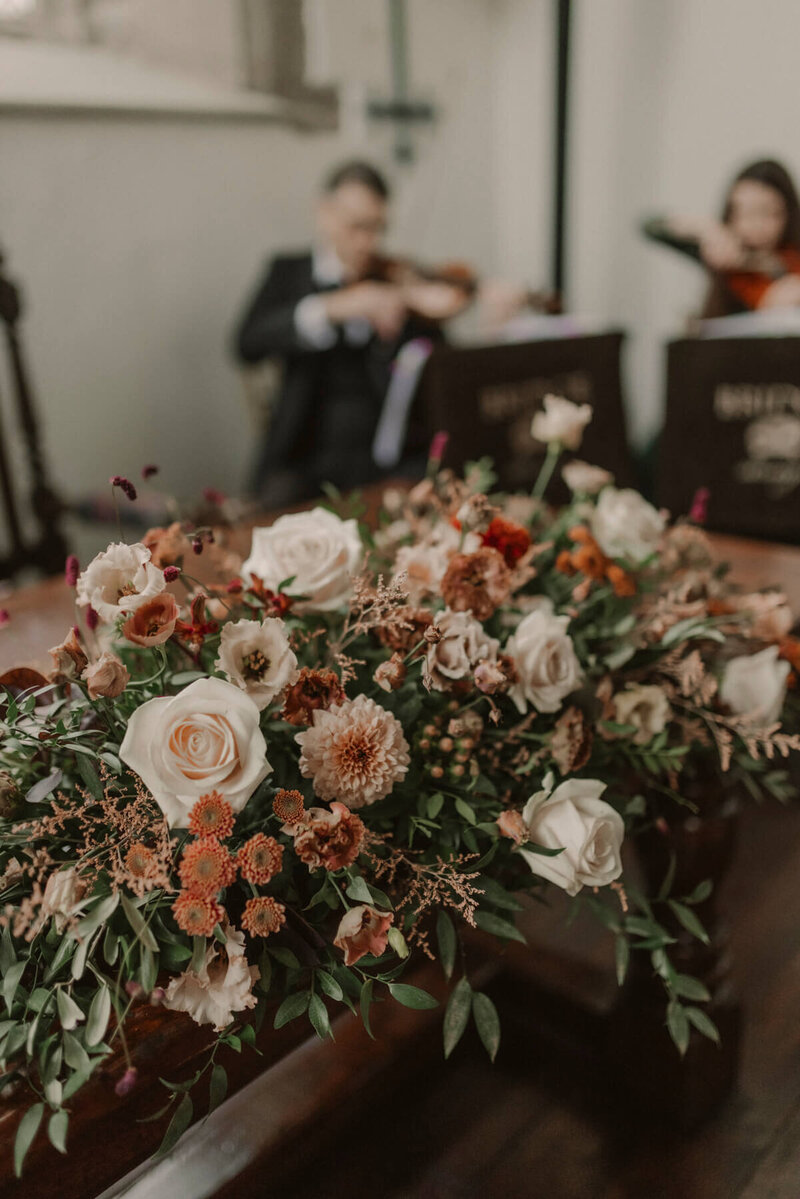 A low table display for Alverton Hotel wedding