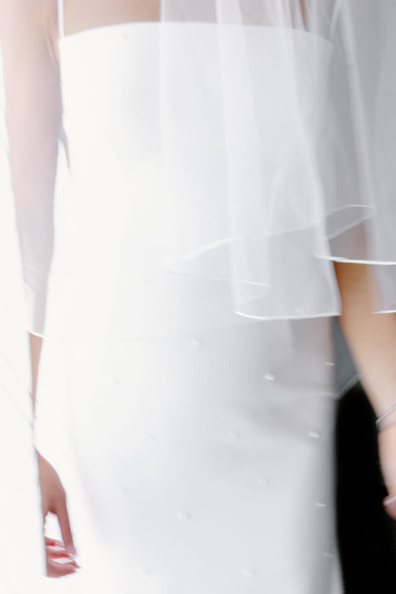 Silhouette of bridal veil