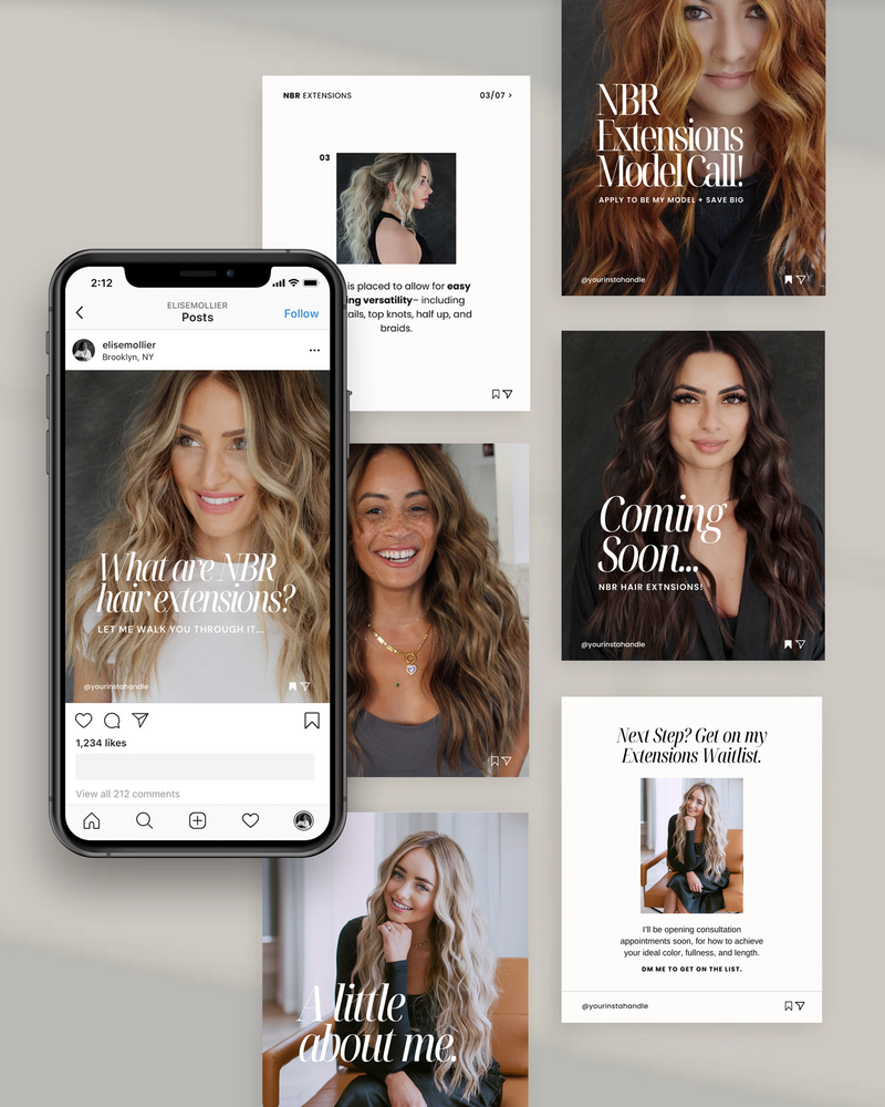 Social media template mockup for hairstylists