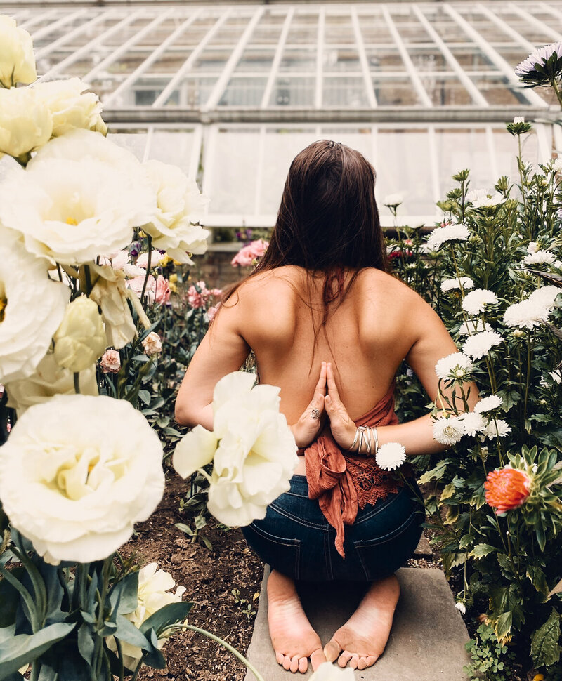 Yoga Instructor in flowers