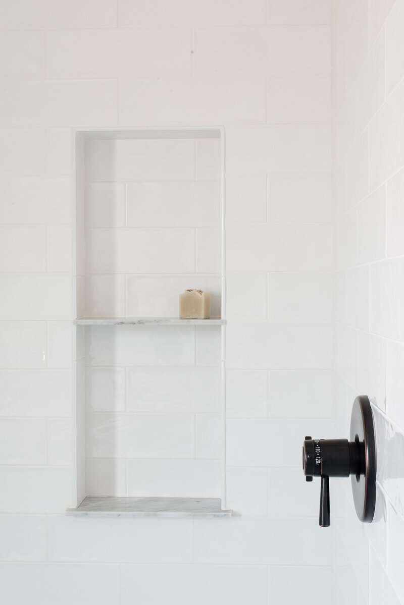 Interior Home Remodel Bathroom Shower Hex Tile Subway