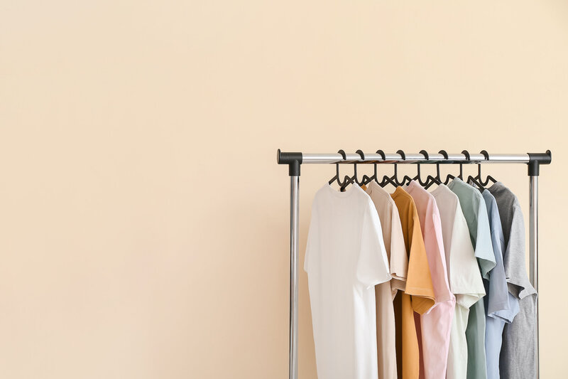 Photo or Clothes Organized on Rack