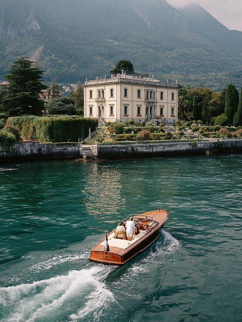 boat on lake como