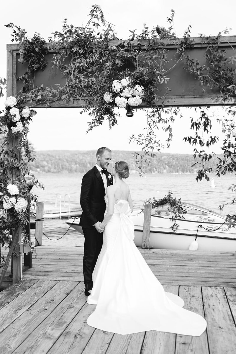 northern lake george summer wedding with the ceremony over looking lake george