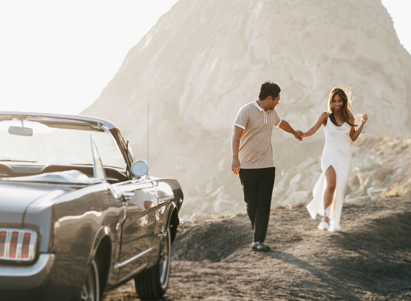 Coastal Elopement with Vintage Car - Colby and Valerie Photography