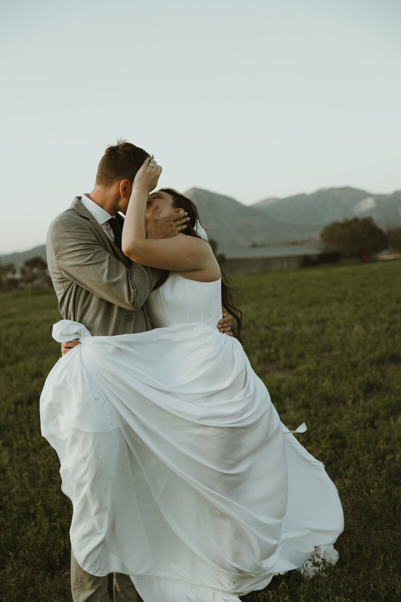 Bride and groom portraits in Colorado