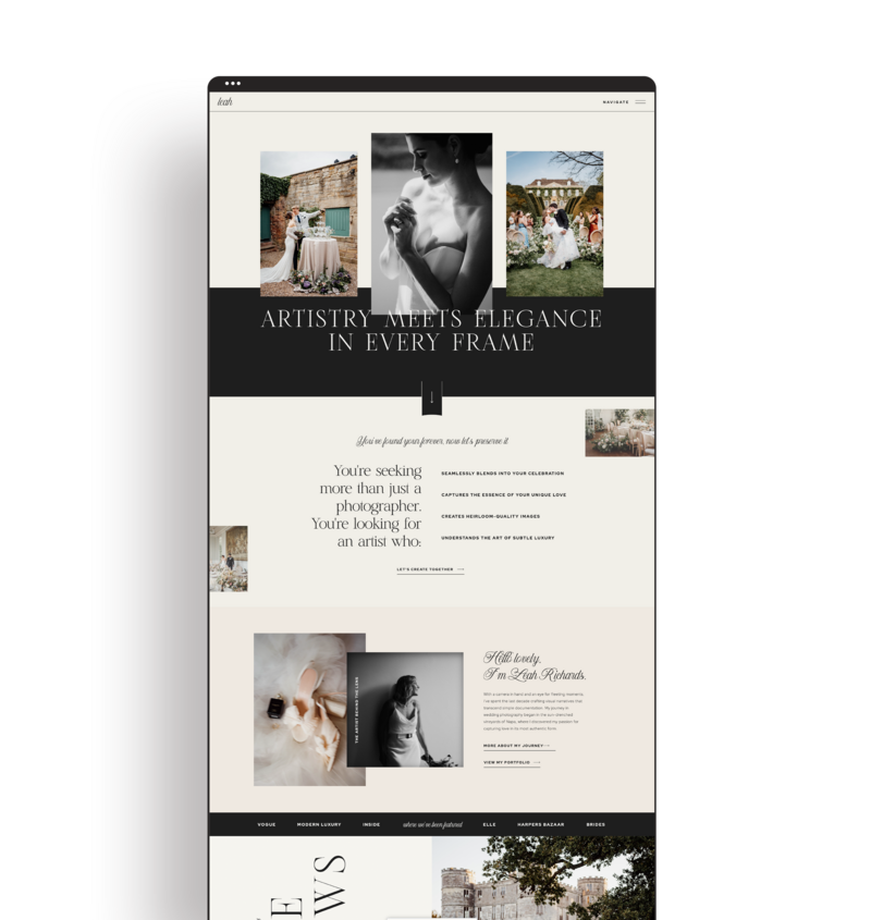 photography website template