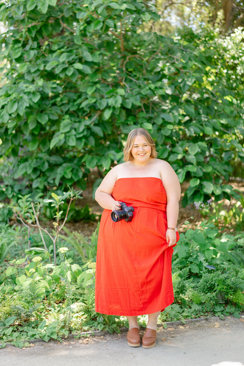 girl standing in garden in gamble gardens