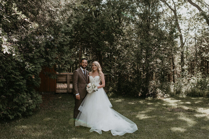 bride and groom photos at camp kintail