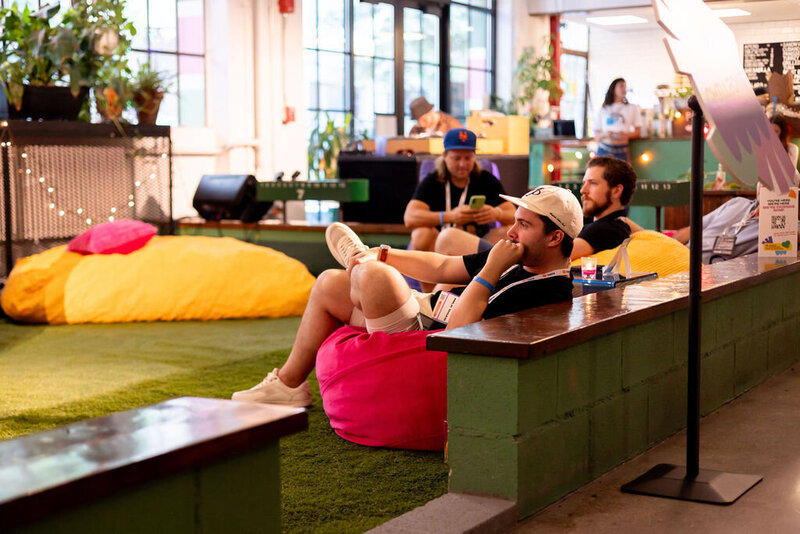 High-impact activations and branded décor for a corporate launch event in NYC