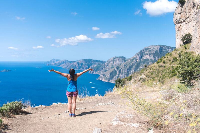 Woman enjoying her vacation to the Amalfi Coast of Italy