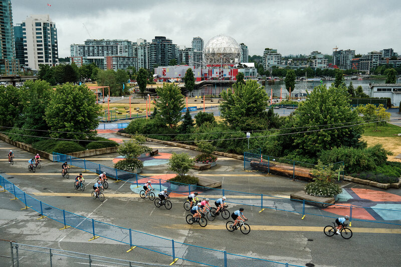 Female Cyclists Racing at Local Vancouver Criterium