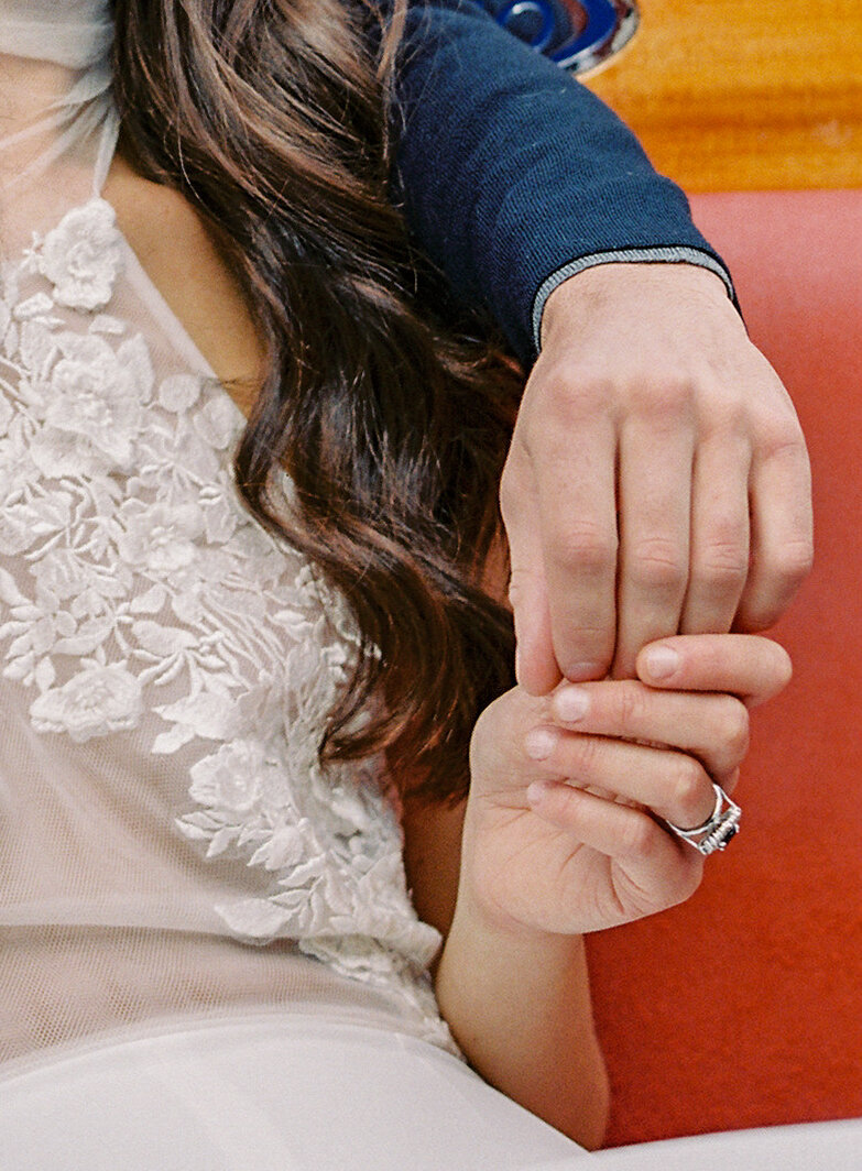 Boat wedding session on Lake Como Italy photographed by Lake Como wedding photographer Amy Mulder Photography