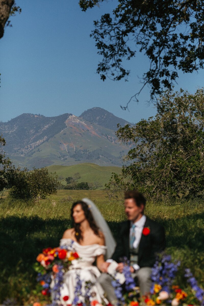 California Wedding - mountains in focus