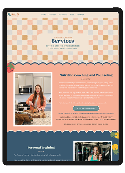 Website design layout showcasing various service offerings with a modern and user-friendly interface.