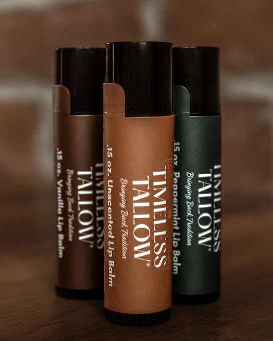 Tallow lip balm Indiana hydrating chapstick