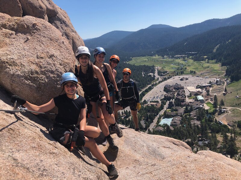 Brad and his family rock climbing