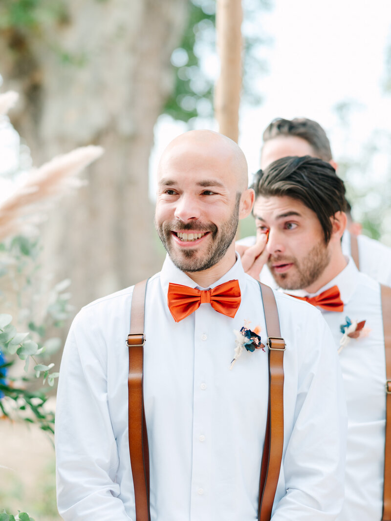 The best man smiling portrait during the ceremony