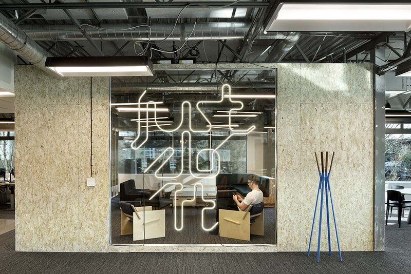 commercial design portfolio nike whq eagle neon