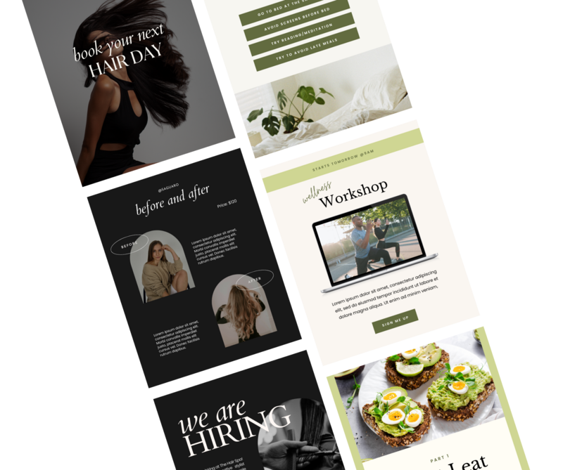 Layout of two Showit templates
