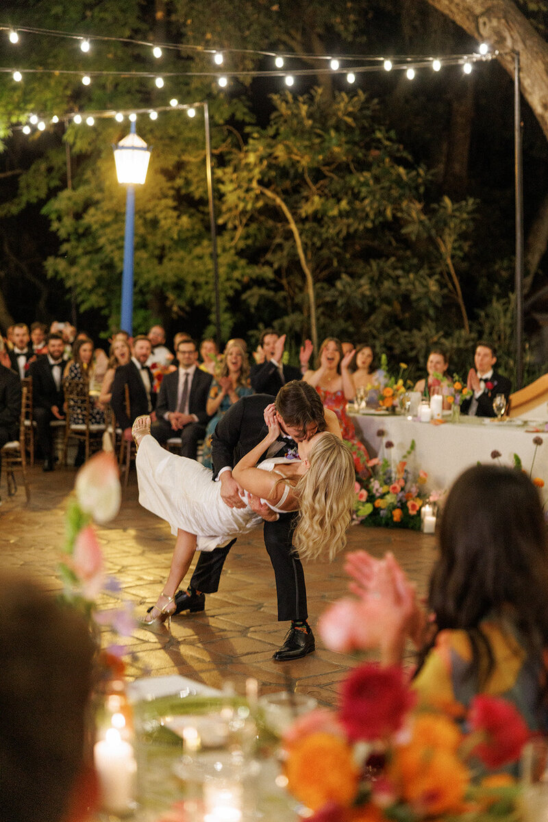bride and groom walking back down the aisle together after their wedding ceremony