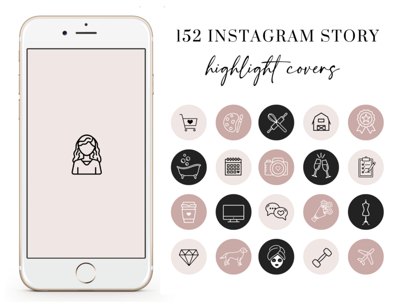 Social Media Story Covers Brand Kit - Blush Highlight Covers - Studio Mommy