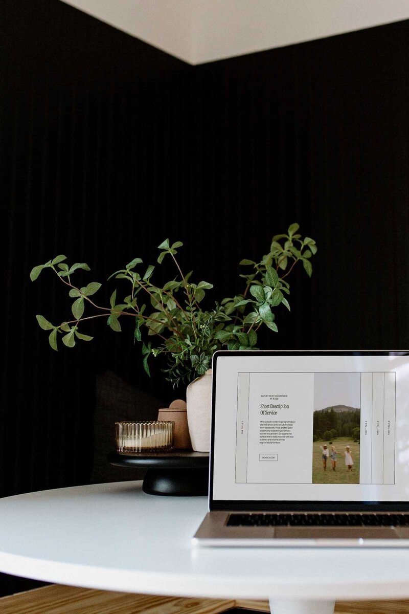 one of the best showit website templates for service providers on a laptop, by Flourish foundry