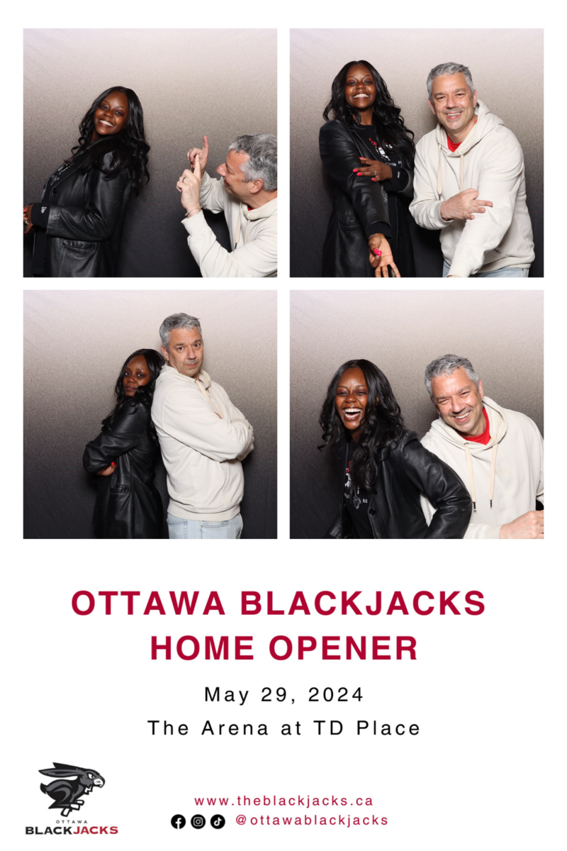 Print from photo booth at the Ottawa BlackJacks Home Opener