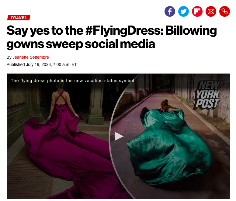 Article de presse a propos de la flying dress