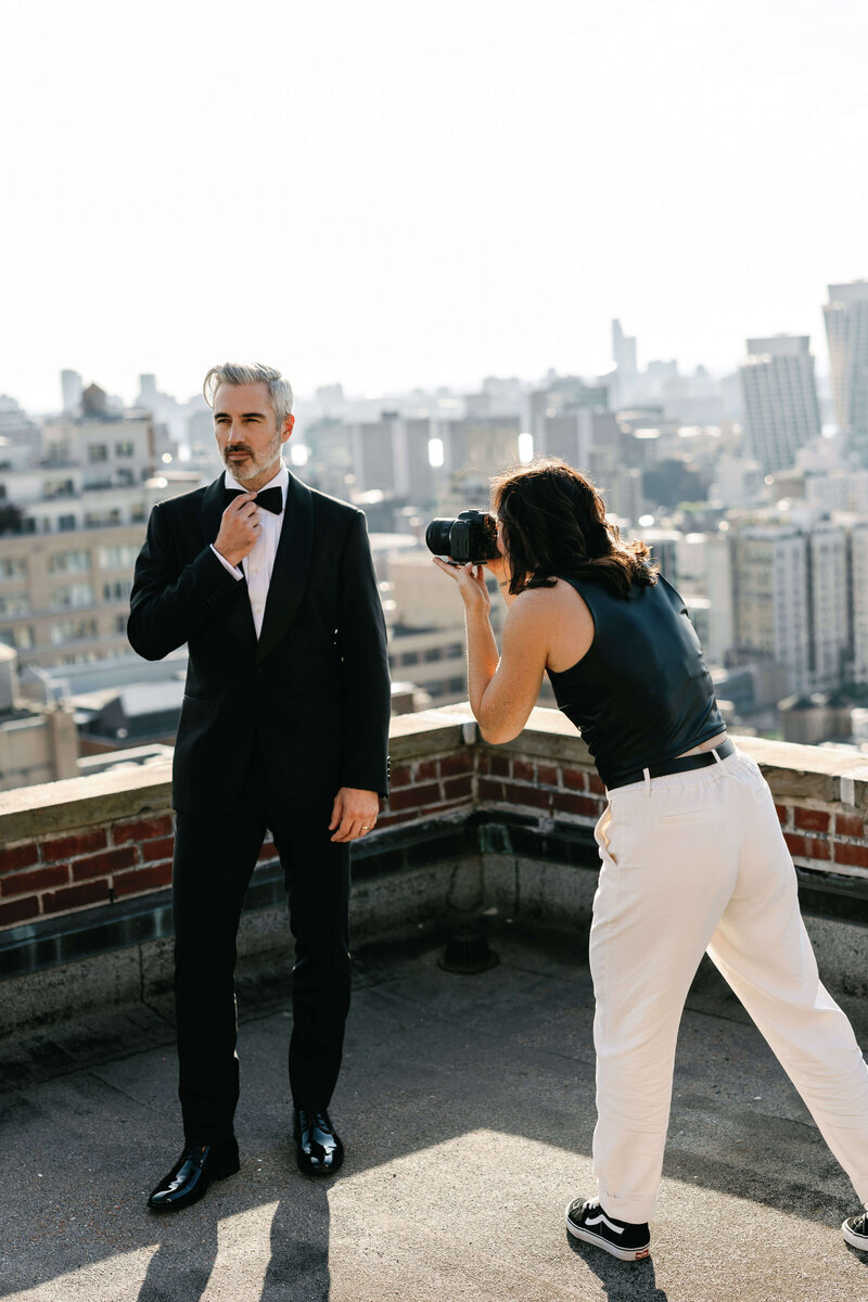 Photographer applying skills from wedding photography mentor Molly
