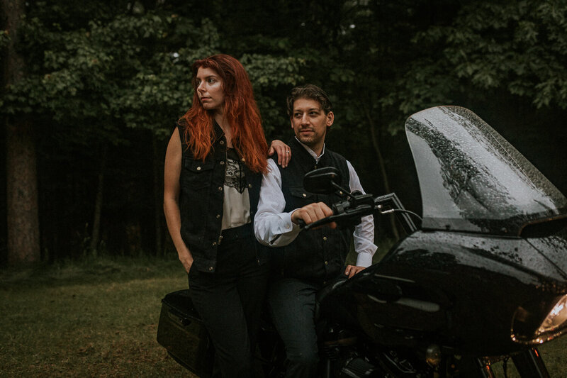 20_Eagle_River_Wisconsin_Lake_Cabin_Rainy_Engagement_Photos_Motorcycles_Harley_Davidson_James_ Stokes_Photograhy_WI.24