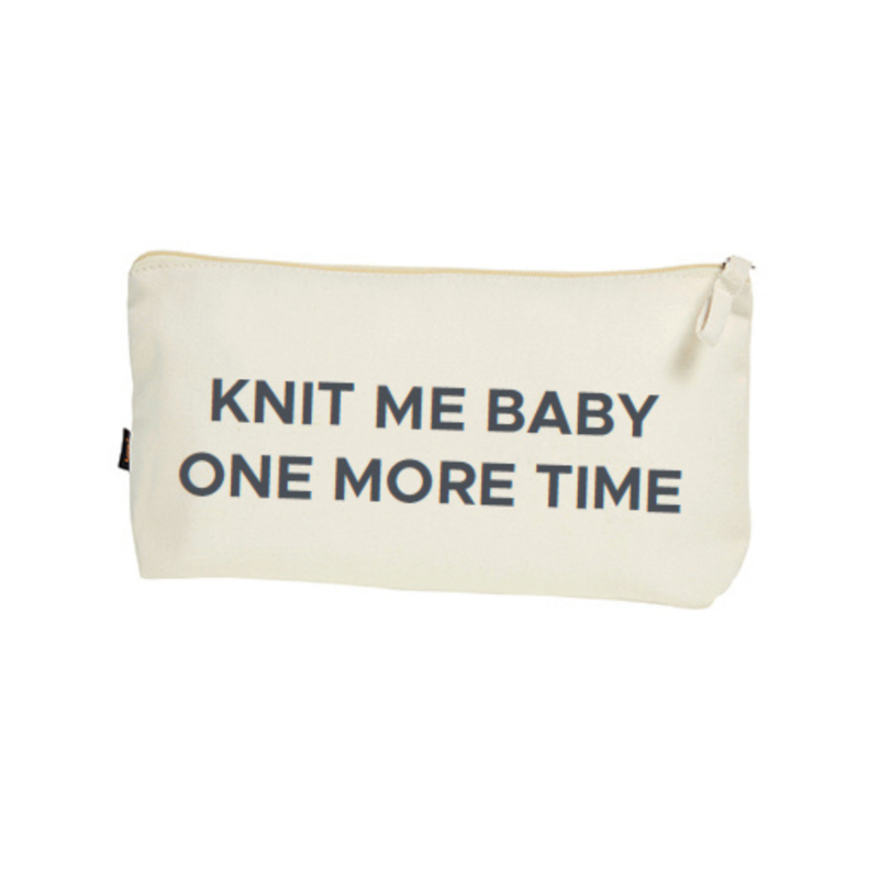 Zipper Bag Big "Knit me baby" Grey