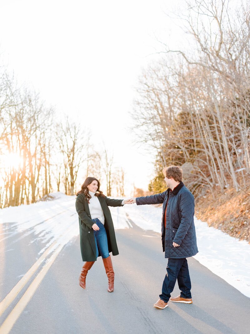 Jamie & Will Blowing Rock NC Winter Engagement Session_0765