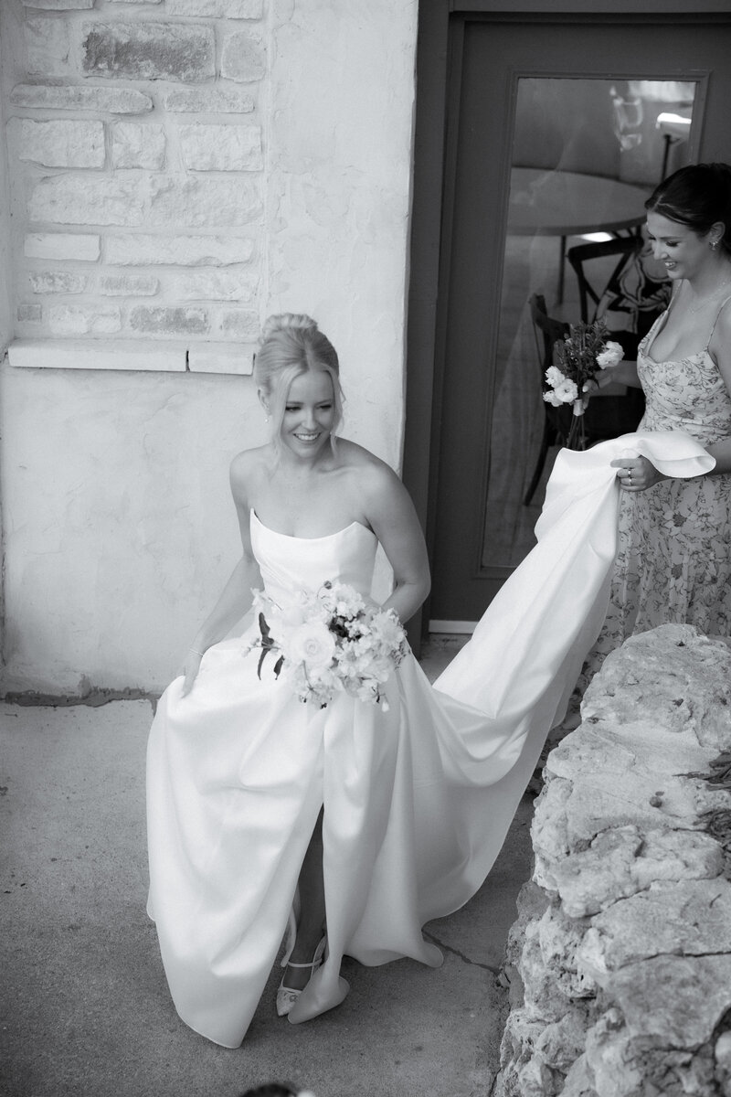 Bride and Groom under veil at Fort Worth Botanic Garden