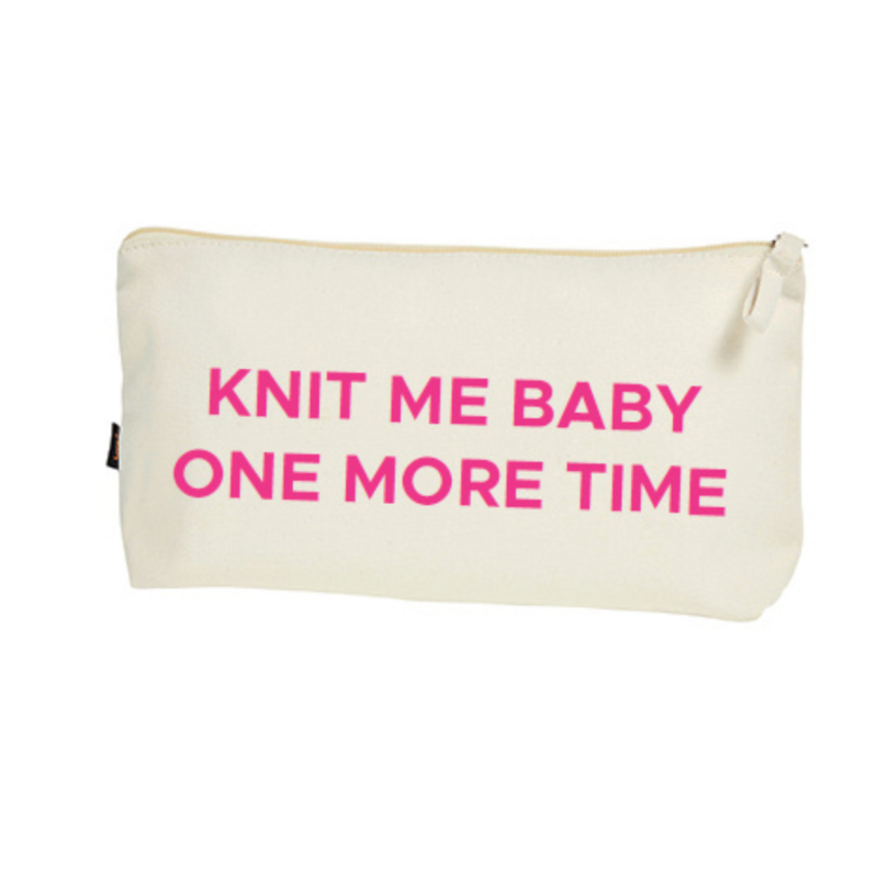 Zipper Bag Big "Knit me baby" Pink