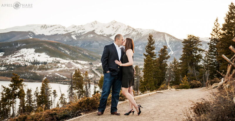 A beautiful engagement photo from a Sapphire Point Proposal in Colorado