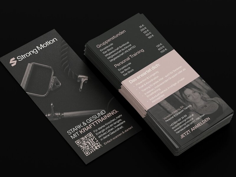 Strong Motion, Coaching, Personal & Gruppen Training, Print Design, Business Card