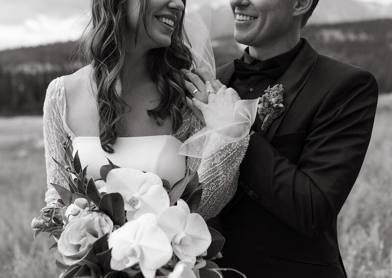 Groom and Bride smiling