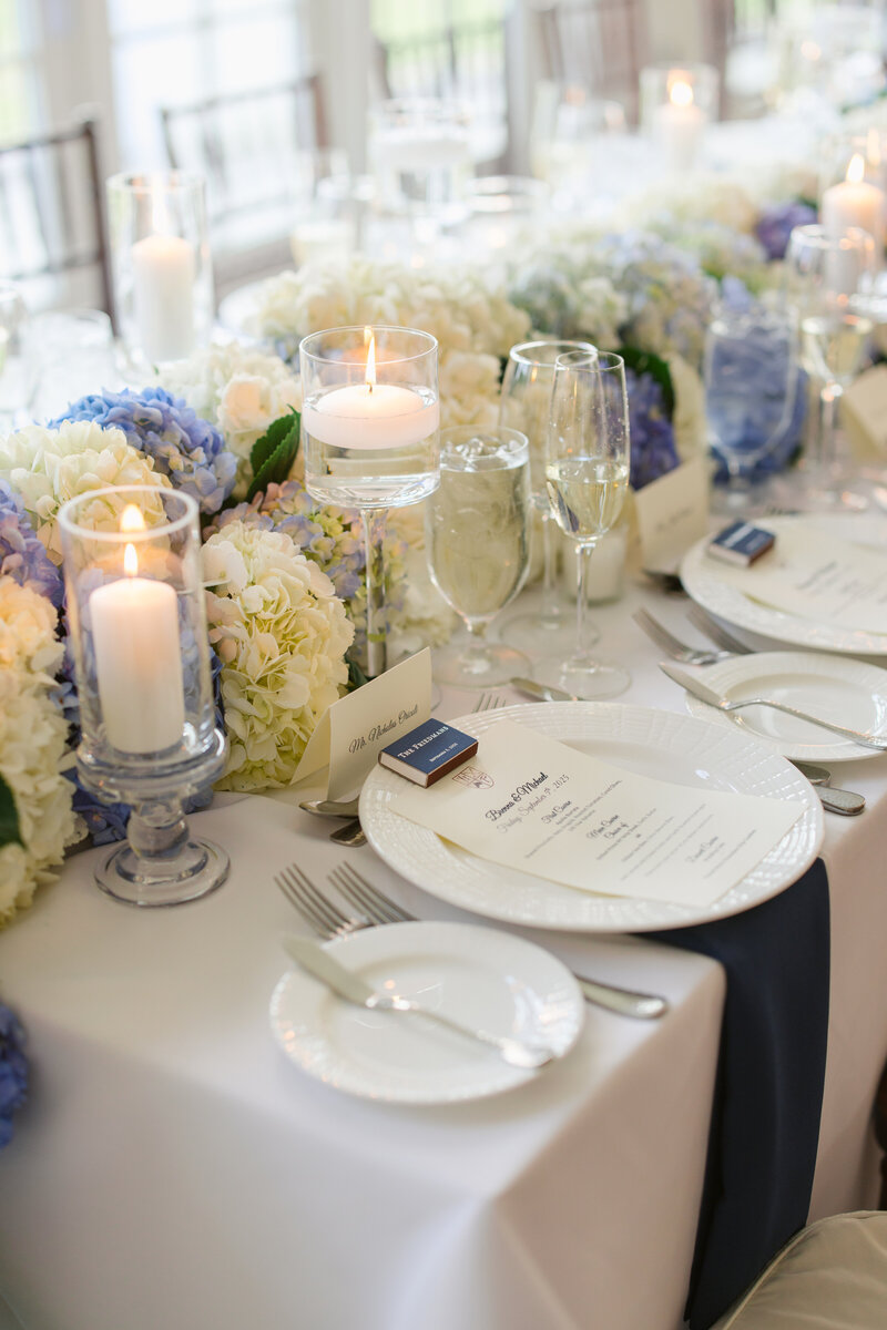 Wedding tables decorated with flowers and decor