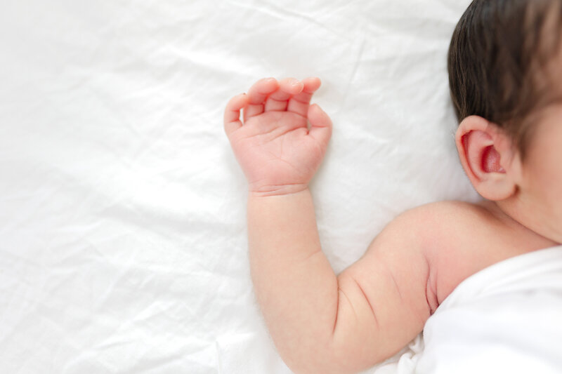 Tampa newborn portrait: baby detail photo in luxury studio