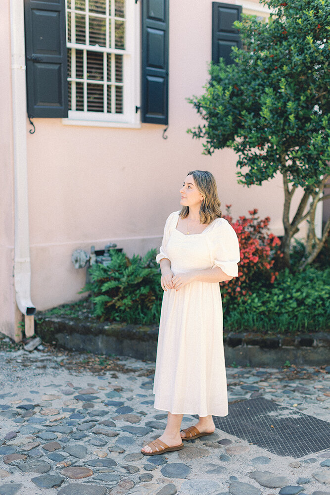 girl standing on charleston street