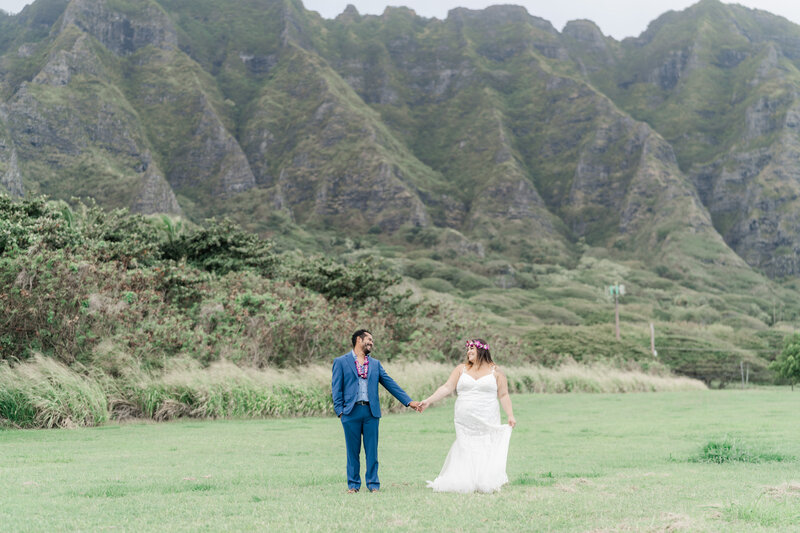 Hawai'i Elopement Ceremony at  Kualoa Regional Park with Ki'ilani Gallery