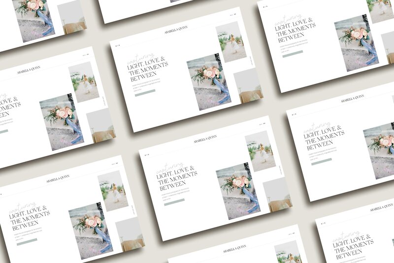 Arabella Quinn Showit home page—story-first structure with refined typography and intuitive flow guiding visitors from intrigue to inquiry (1)