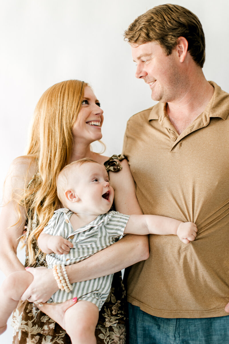 husband, wife and three dogs